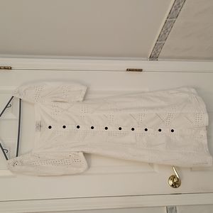 White Crochet Midi Dress